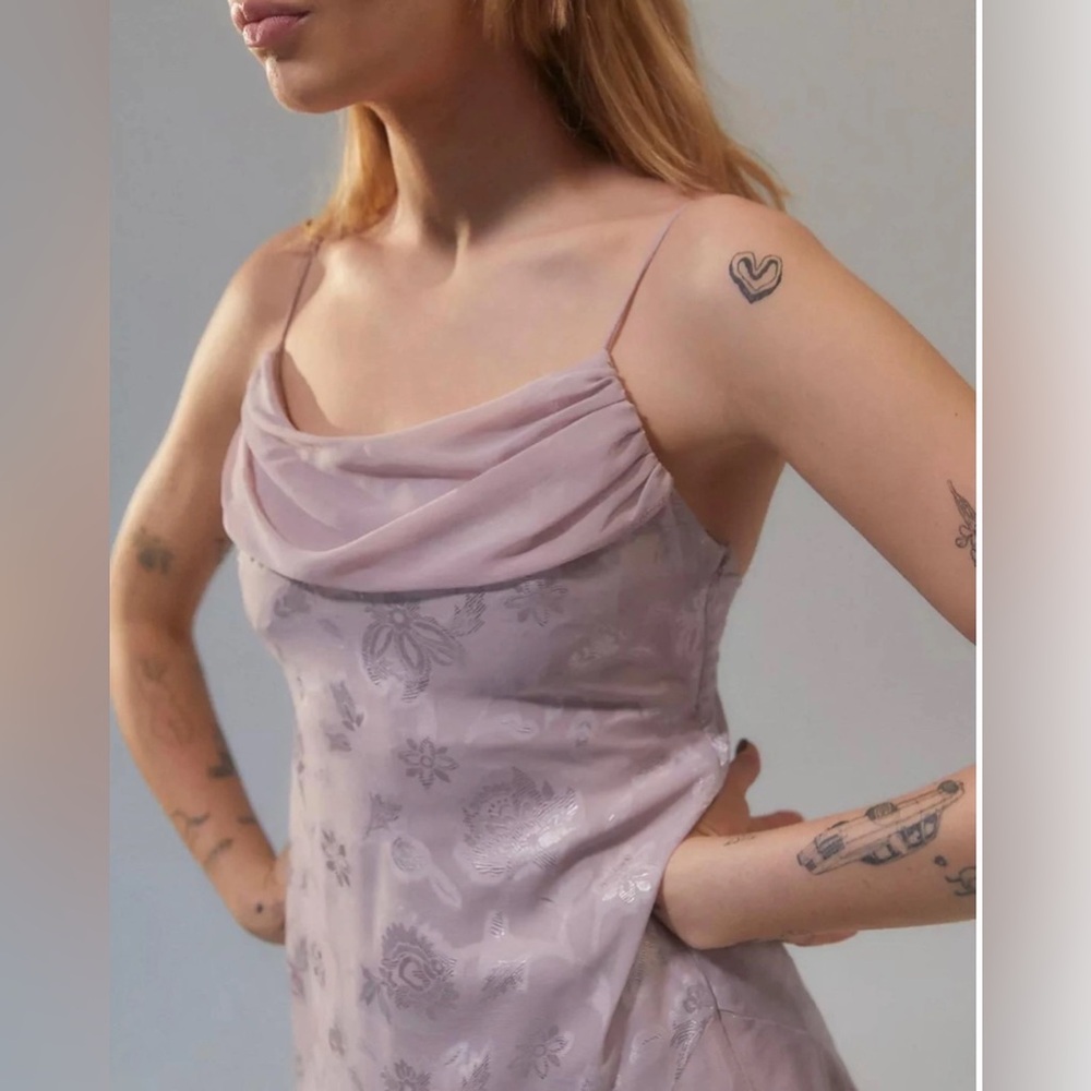 URBAN OUTFITTERS ASYMMETRICAL COWL NECK MIDI DRESS - Picture 2 of 13